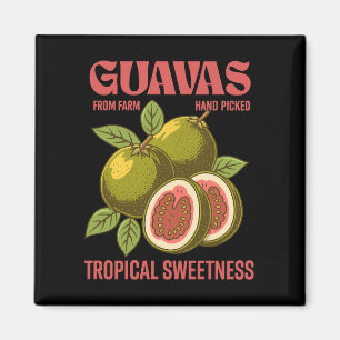 Aimant Retro Guavas Fruit Commercial Graphisme Art Style