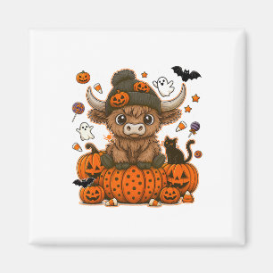 Aimant Retro Halloween Cow Fantôme Citrouille saison Éffr