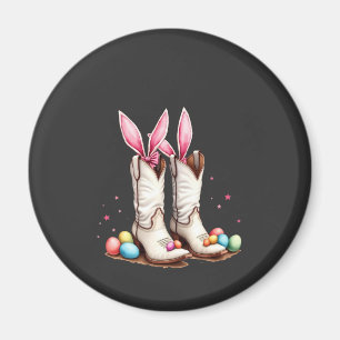 Aimant Retro Howdy Easter Funny Cowboy Boots Easter Eglis