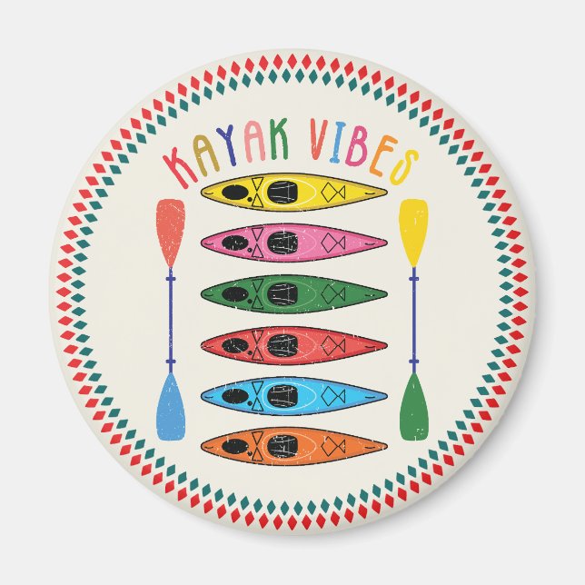 Aimant Retro Kayak Vibes Kayak (Devant)
