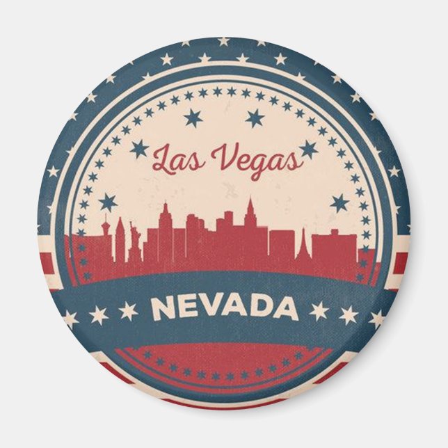 Aimant Retro Las Vegas Skyline (Devant)
