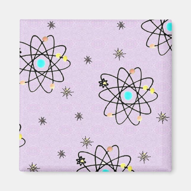 Aimant Retro les années 50 Atomic Print Lavender Vêtement (Devant)