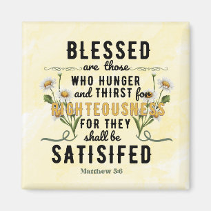 Aimant Rétro Matthew 5:6 Aquarelle