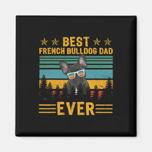 Aimant Retro Meilleur Français Bulldog Papa Jamais Chien