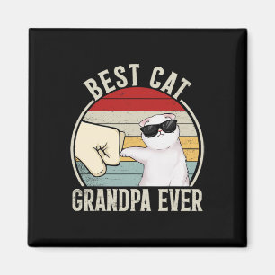 Aimant Retro Meilleur Grand-Père Chat Jamais Amusant Fist