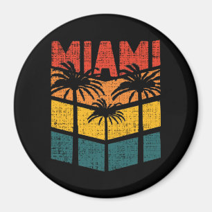 Aimant Rétro Miami Florida Beach Souvenir Palm Tree année