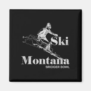 Aimant Retro Montana Bridger Bowl Skiing Tee
