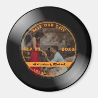 Retro Music Vinyl Record Photo Mariage Round