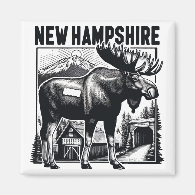 Aimant Retro New Hampshire (Devant)
