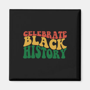 Aimant Rétro ondulé Célébrez l'histoire noire Bhm fierté