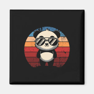 Aimant Retro Panda Dans Sungles Bbq Pool Party Drôle Pand