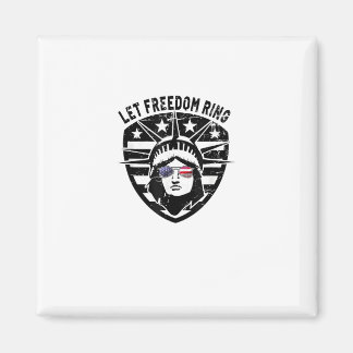 Aimant Retro Patriotic Let Freedom Ring Juillet 4