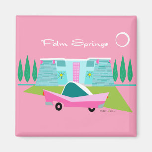 Aimant Retro Pink Palm Springs
