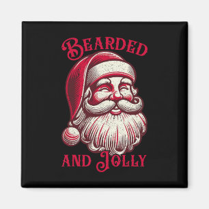 Aimant Retro Porté Et Jolly Noël Drôle Visage Père Noël
