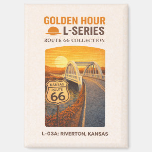 Aimant Rétro Riverton Kansas Route 66 Pont Arc-en-ciel