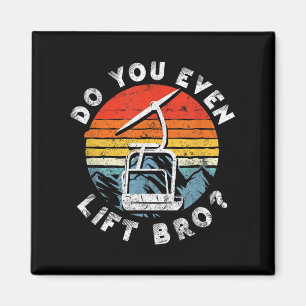 Aimant Retro Ski Vintage Vous Même Soulevez Bro_ _1