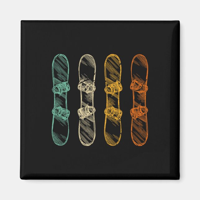 Aimant Retro Snowboard (Devant)