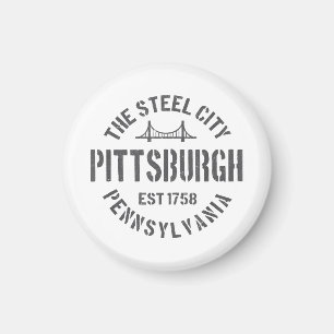 Aimant Retro Steel City Pittsburgh Pennsylvania Yinz vint