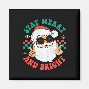 Aimant Retro Super Noël Joyeux Restez lumineux Hippie Sa