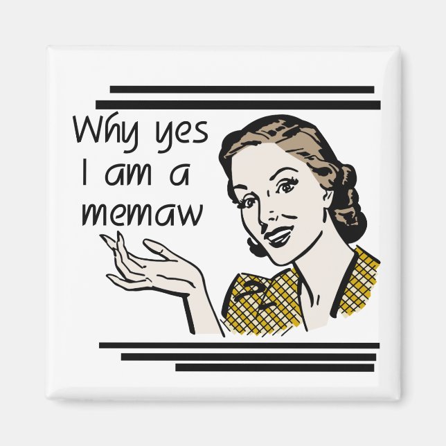 Aimant Rétro T-shirts et cadeaux de Memaw (Devant)