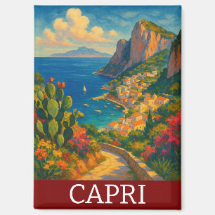 Aimant Retro Voyage Capri Italie Scenery