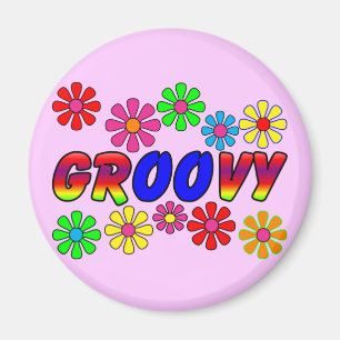 Aimant Rétros cadeaux de flower power des années 70 sup