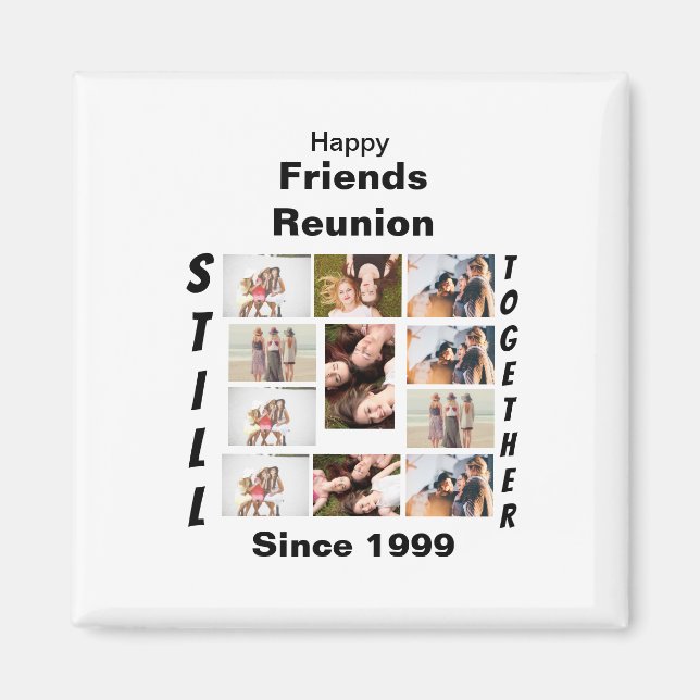 Aimant Réunion d'amis personnalisée 11 Collage photo  (Devant)