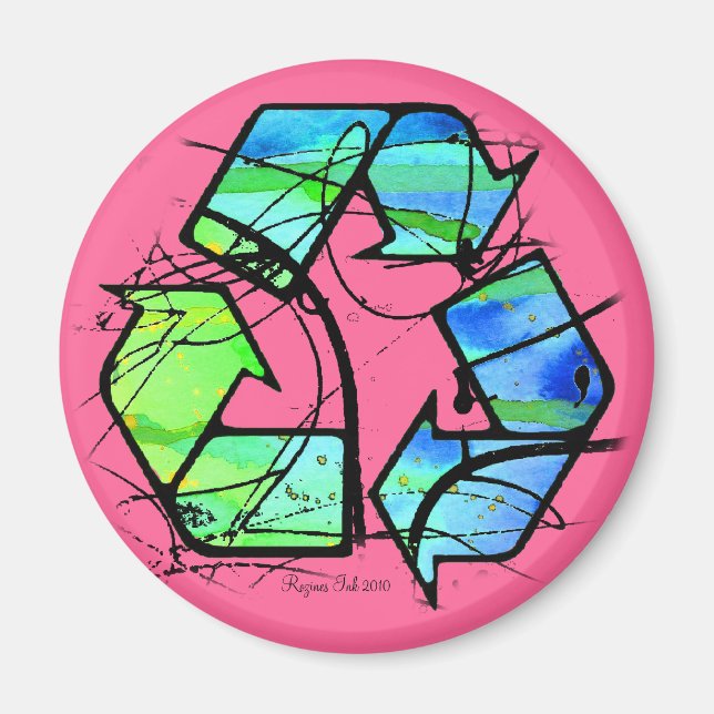Aimant Réutiliser, réduire, recycler les cadeaux de Jour  (Devant)