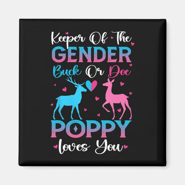 Aimant Révéler Buck Ou Doe Poppy Vous Aime (Devant)