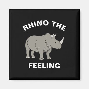 Aimant Rhinocéros L'Animaux Drôle Sentiment Rhinocéros Je