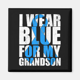 Aimant Ribbon Autisme Je Porte Du Bleu Pour Mon Grand-Fil
