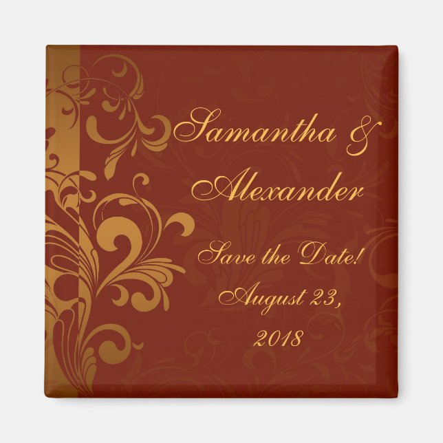 Aimant Rich Brick Rouge et or inversé spirale (Devant)