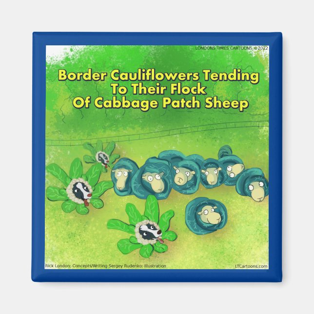 Aimant Rick London Funny Bordure Collie Flower Comic (Devant)