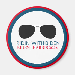 Aimant Ridin' avec lunettes Biden Aviator 2024