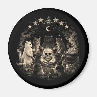 Aimant Rituel de chat gothique ensorcelant Soutenez votre