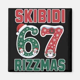 Aimant Rizz Noël 67 Drôle Xmas Gen Alpha Skibidi Riz