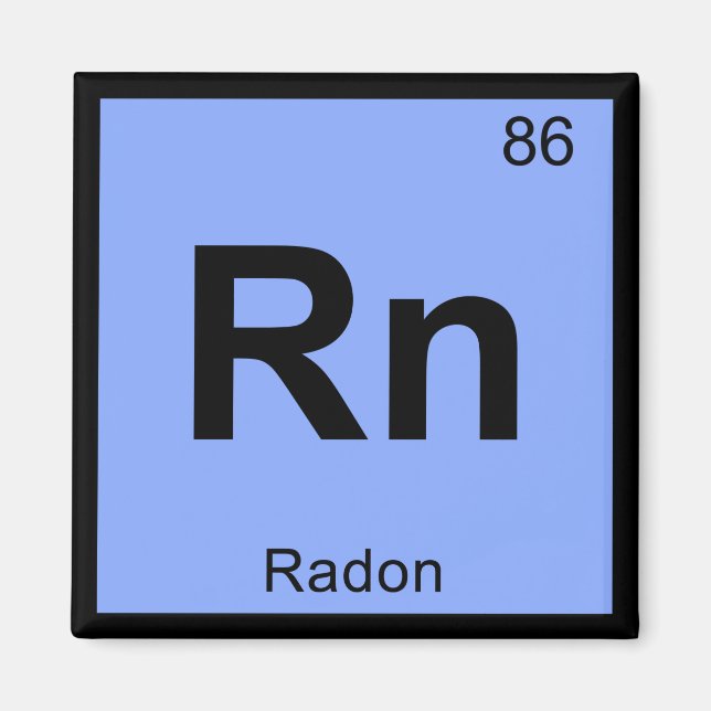 Aimant Rn - Symbole de tableau périodique de chimie du ra (Devant)