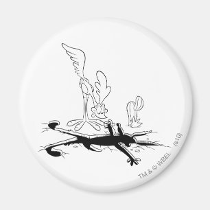 Aimant ROAD RUNNER™ et WILE E. COYOTE™ Trou en forme