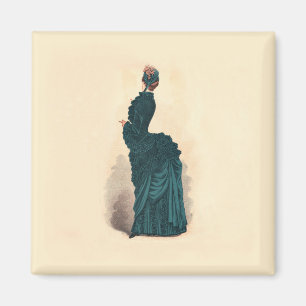 Aimant Robe Bleue Victorienne élégante Mode Femme Art