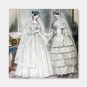 Aimant Robe de Mariée Victorienne Deux Femmes