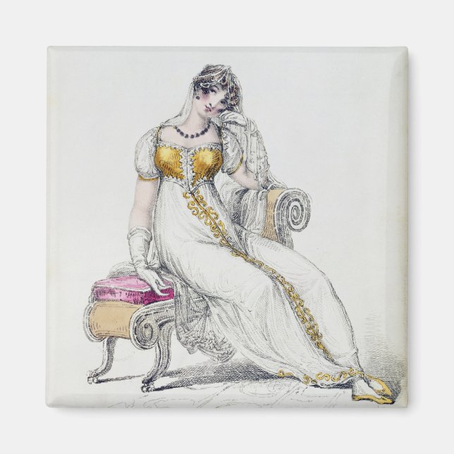 Aimant Robe du soir ou robe mariage, assiette de mode de (Devant)