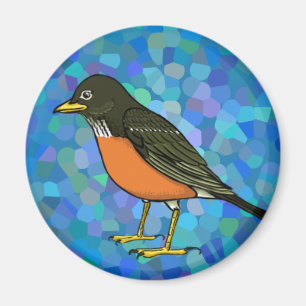 Aimant Robin sur le bleu
