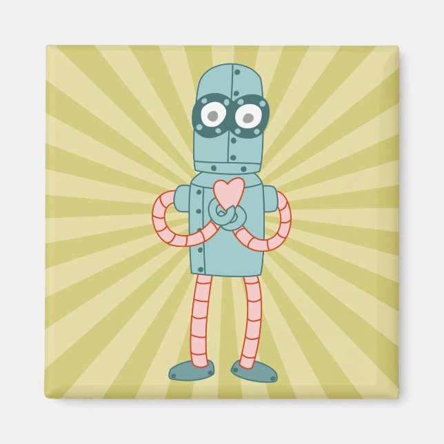Aimant Robot Valentine Coeur (Devant)