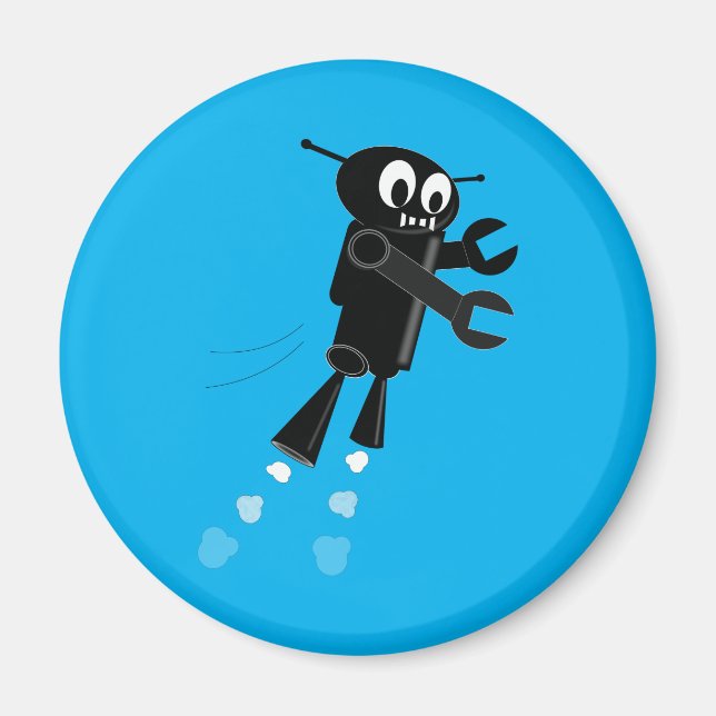 Aimant Robot volant noir dans le ciel bleu (Devant)