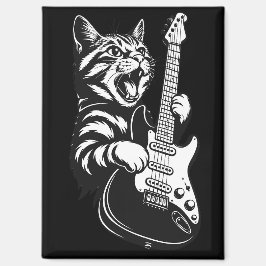 Aimant Rock Cat Playing Electric Guitar | Cool Music Love