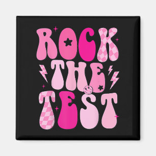 Aimant Rock The Test Cute Test Day Teacher Stade Test Squ