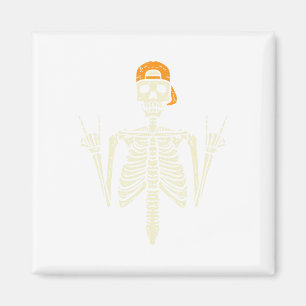 Aimant Rocker Skeleton Casquette Skin Cool Halloween Punk