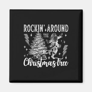 Aimant Rockin' Autour De L'Arbre De Noël Dansant Père Noë