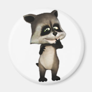 Aimant Rocky the mignon Cartoon Raccoon