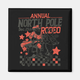 Aimant Rodeo annuel du nord Santa Western Cowboy Noël